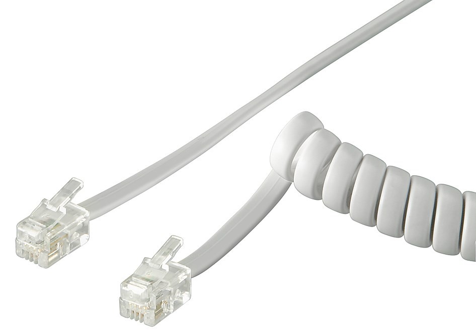 68601  Cable Telefono-Auricular RIZO 4/4 RJ10 4 m Blanco