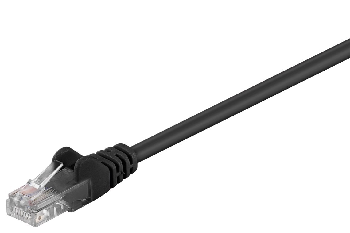 68649  CAT 5e patch cable, U/UTP, black, 3 m - CCA