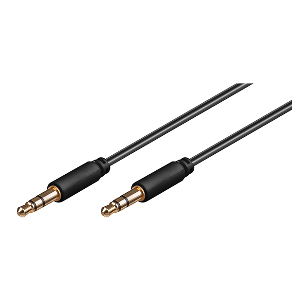 69116  Cable de  0,50 metros Audio Stereo MiniJack 3.5 Macho/Macho Slim CU Goobay Bulk