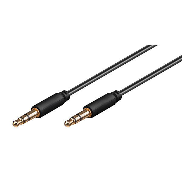 69117  Cable de  1,00 metros Audio Stereo MiniJack 3.5 Macho/Macho Slim CU Goobay Bulk