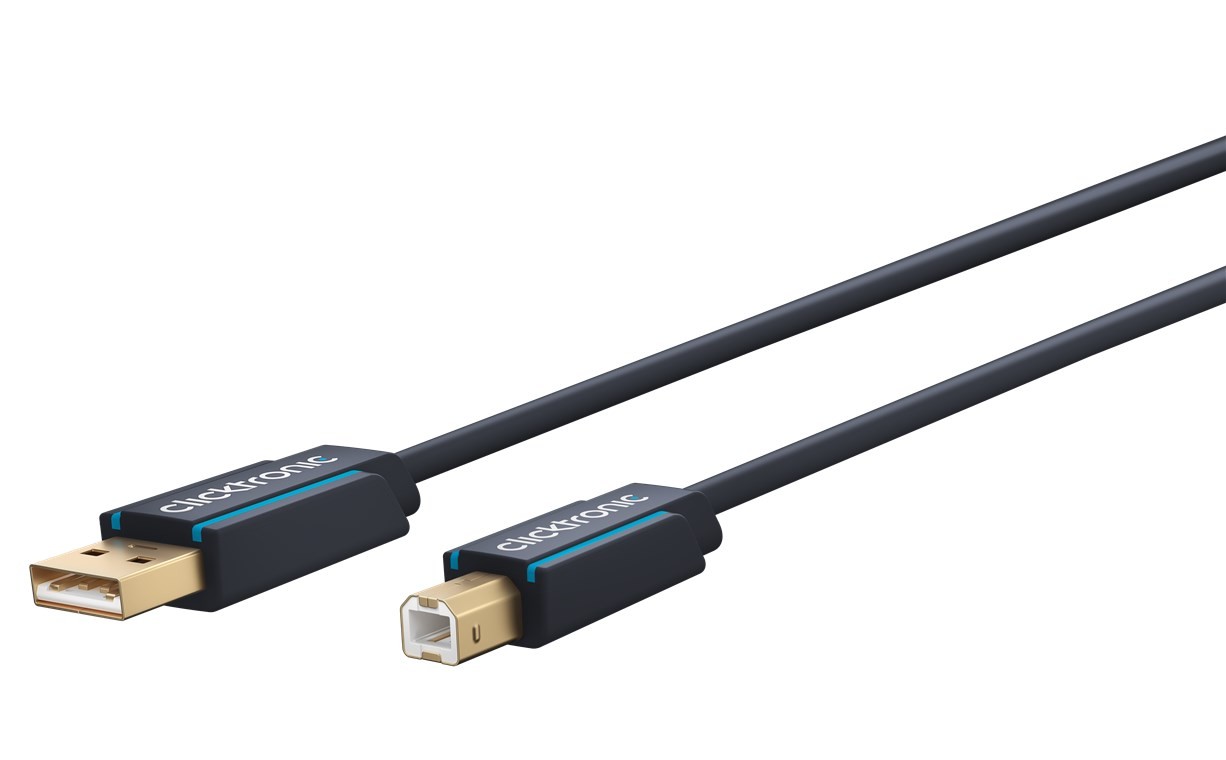 70097  Cable USB  3m USB 2.0 A-M B-M Negro ORO 24Kt Indus