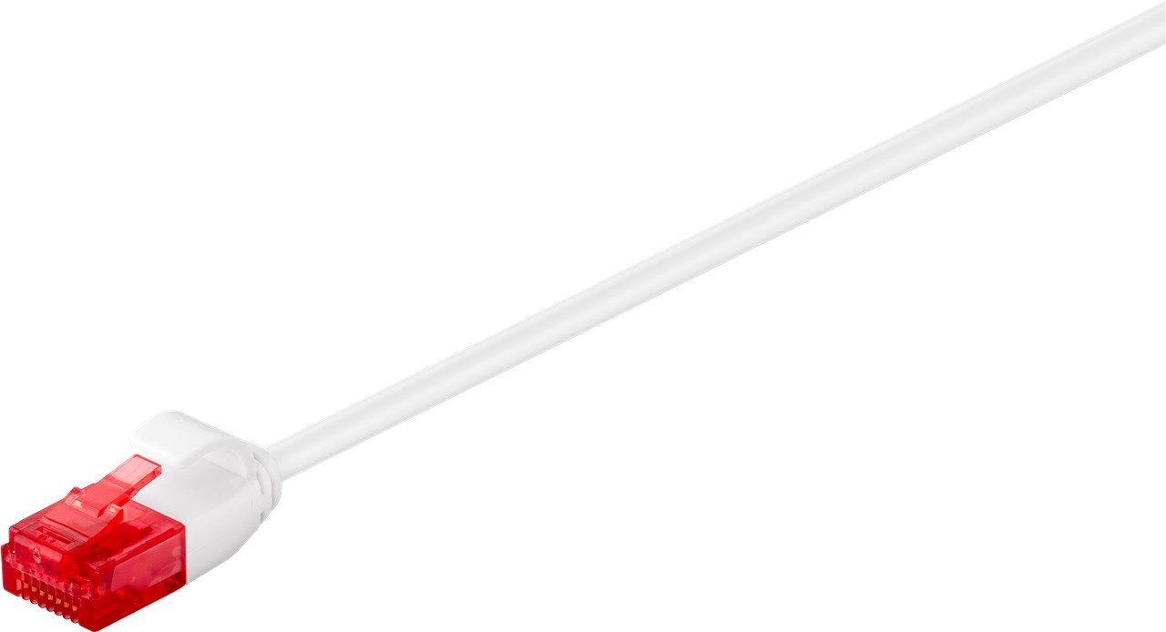 71550  CAT 6 slim patch cable U/UTP,white, 0.25 m - Cu-PVC