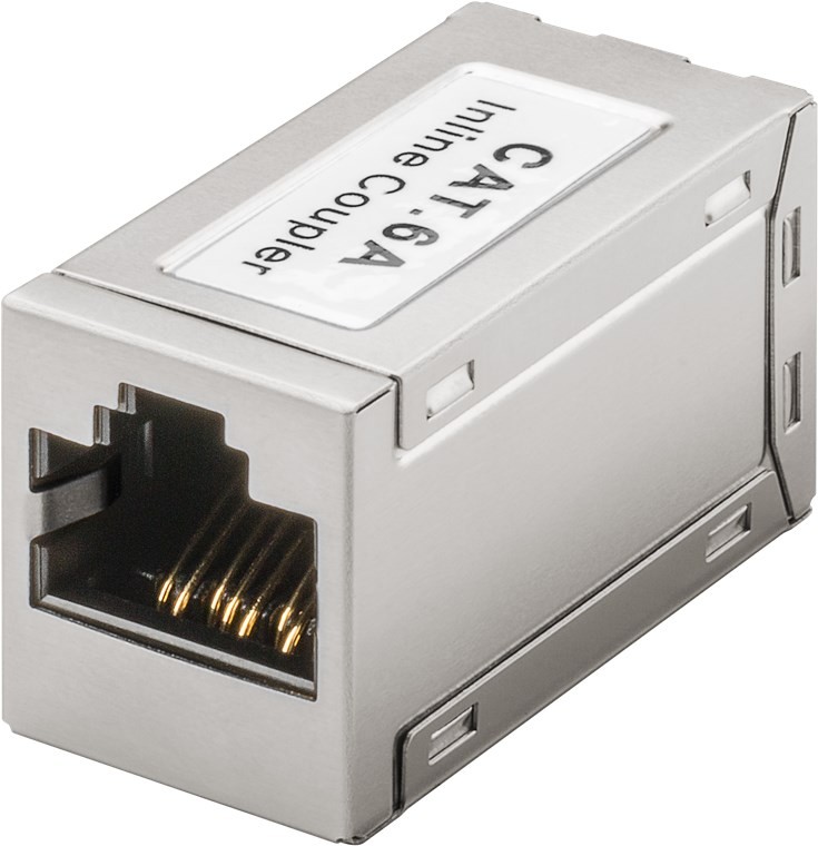 72499  Adaptador Cat.6A 2xRJ45 Hembra-Hembra STP Metalico Goobay