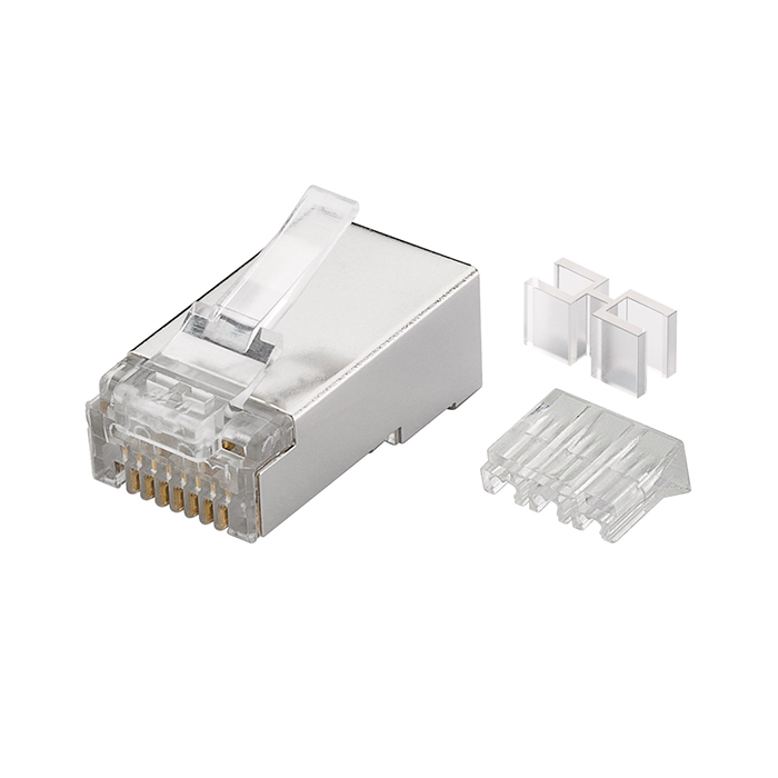 72502  Conector modular Cat 6A RJ45 M STP ( precio 1 Conector, Minima compra 10 Conectores)