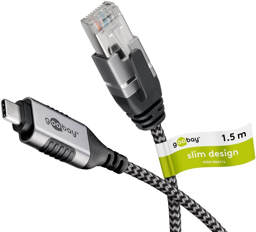74401  USB-C 3.1 to RJ45 Ethernet Cable, Slim, 1.0 m