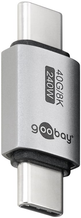 74448  Adaptador USB-C Macho a USB-C Macho 240W 40Gb/s 8K a 60Hz Compacto USB4.0 Goobay
