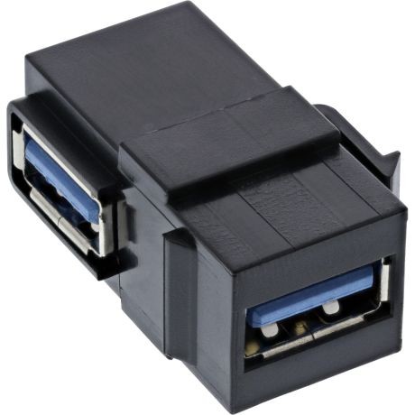 76202K  Adaptador Keystone USB 3.0, USB-A Hembra > USB-A Hembra Negro 90&ordm; Acodado