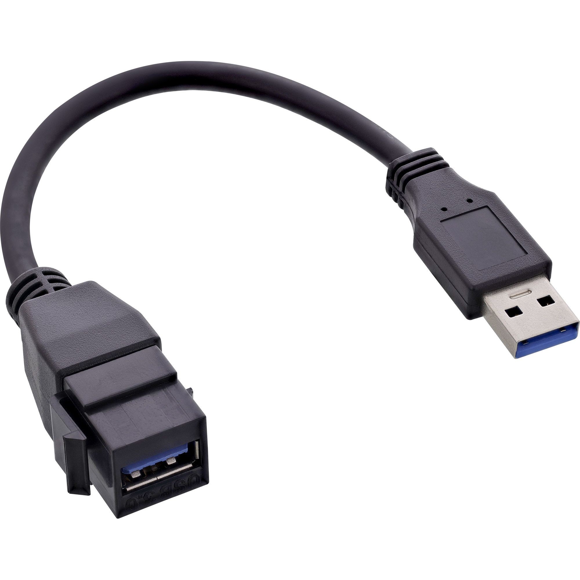 76206C  Adaptador Keystone USB 3.2 Gen1, USB-A Hembra > USB-A Hembra Negro Con cable 20Cm