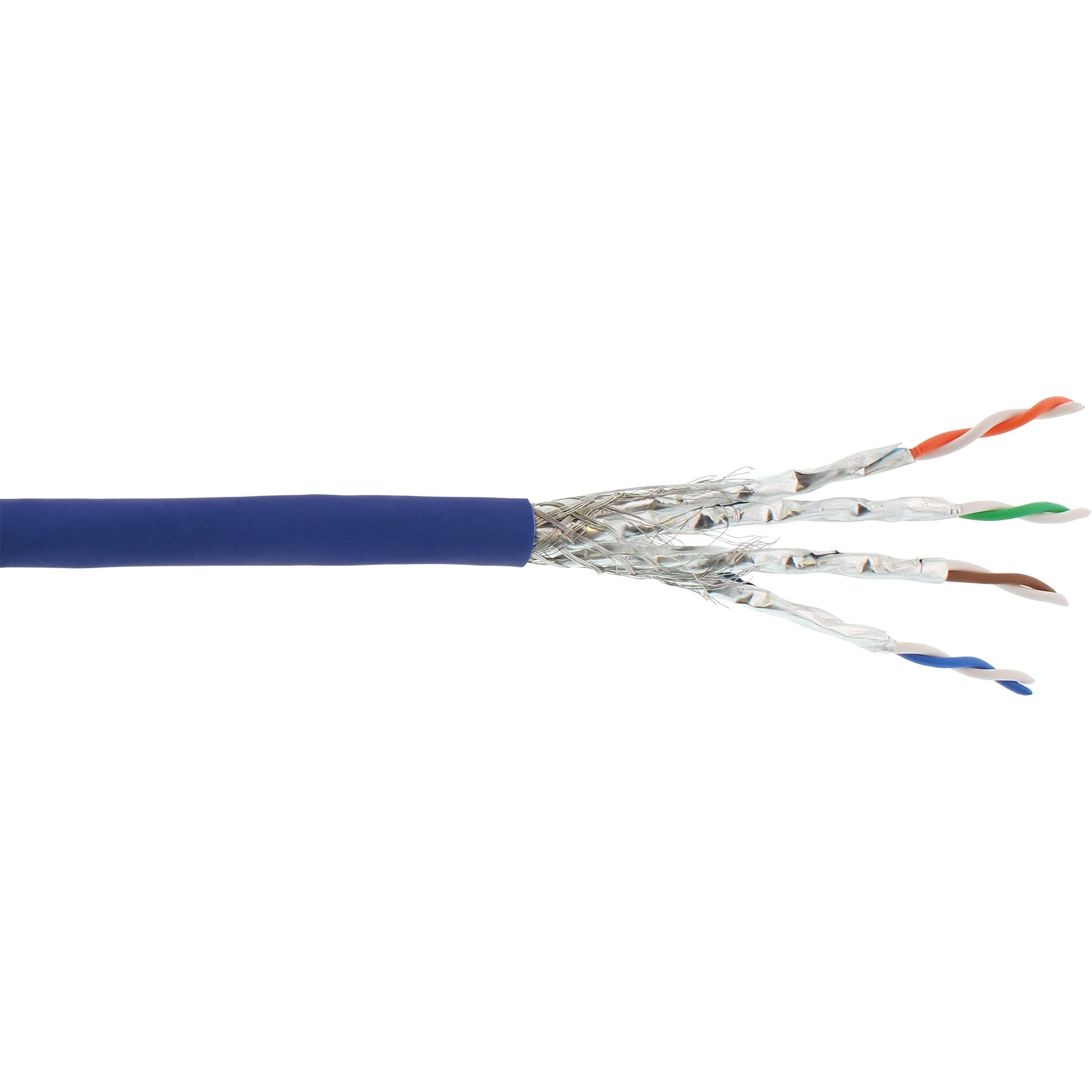76889B  Bobina CAT 6A S/FTP  100m Flexible Azul, AWG26 CU LSZH PiMF Inline