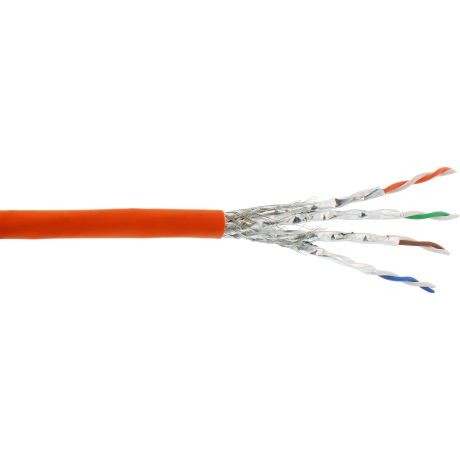 76899O  Bobina CAT 6A S/FTP  100m Flexible Naranja, AWG26 CU LSZH PiMF Inline