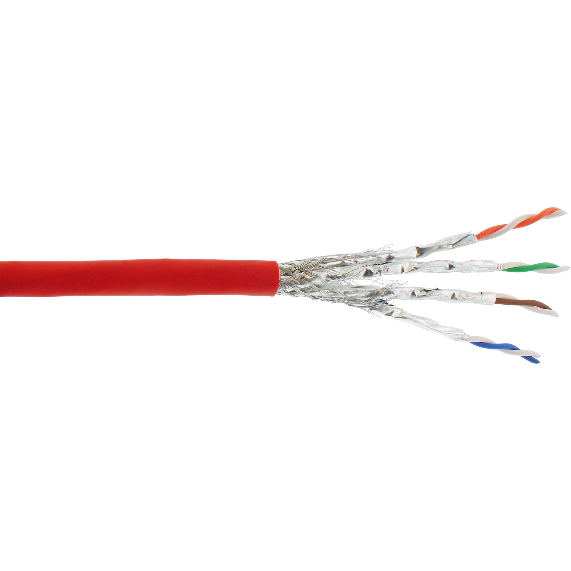 76899R  Bobina CAT 6A S/FTP  100m Flexible Rojo, AWG26 CU LSZH PiMF Inline