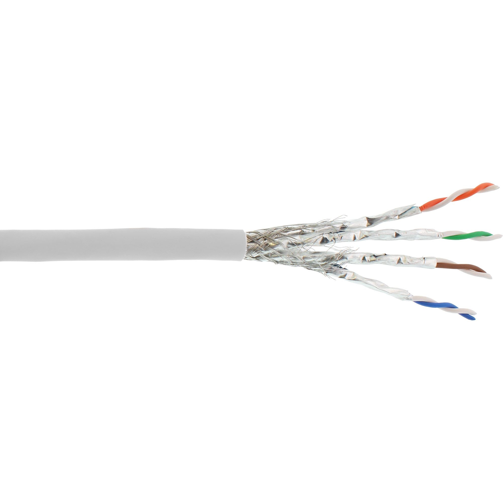 76899W  Bobina CAT 6A S/FTP  100m Flexible Blanco, AWG26 CU LSZH PiMF Inline