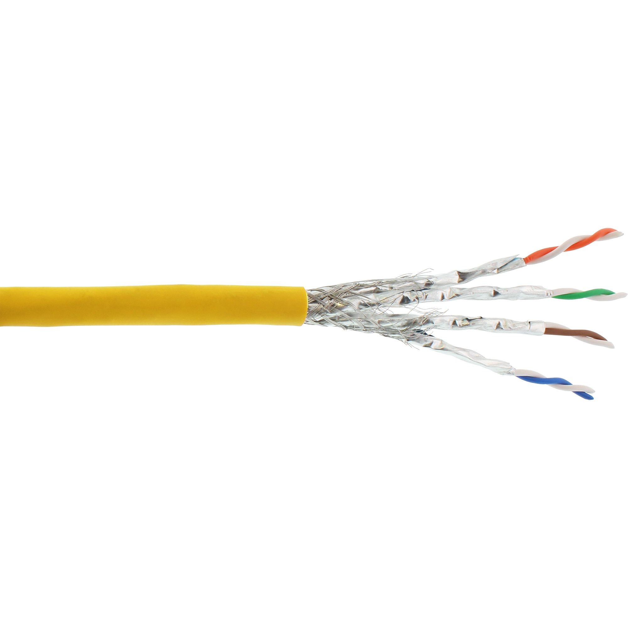 76899Y  Bobina CAT 6A S/FTP  100m Flexible Amarillo, AWG26 CU LSZH PiMF Inline