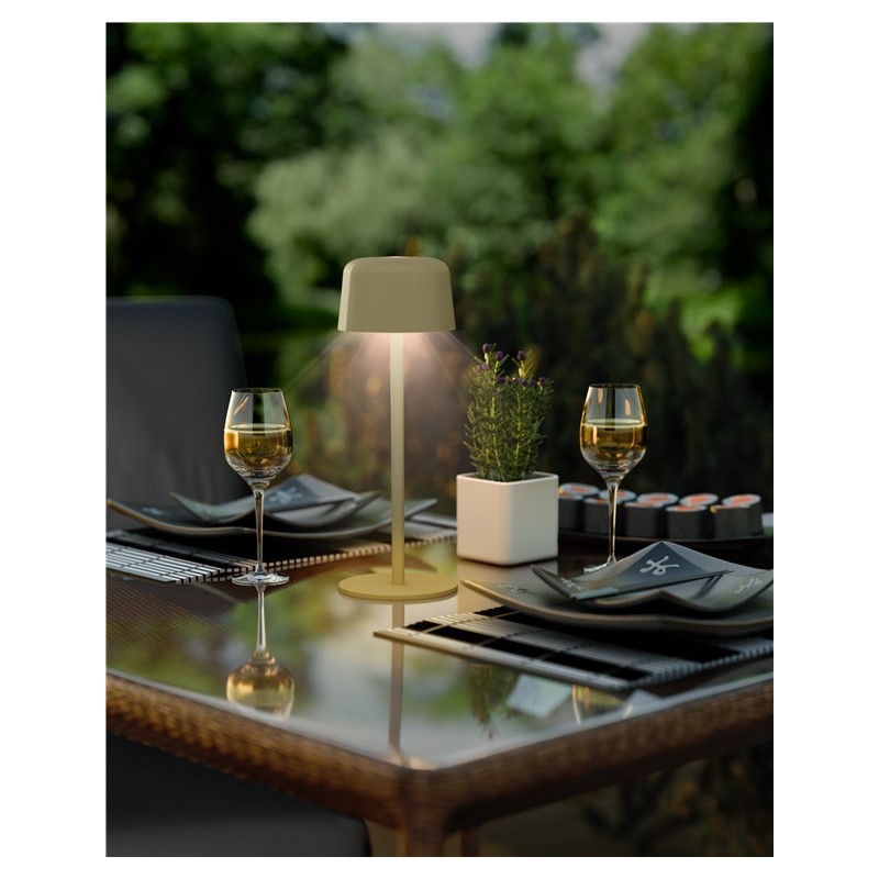 77678  L&aacute;mpara de mesa LED inal&aacute;mbrica, tama&ntilde;o S, 25 cm, Beige 
con control t&aacute;ctil, 150 lm, luz blanca c&aacute;lida (3000 K)