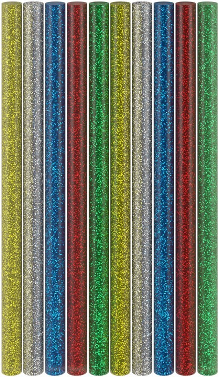 77855  Barras de pegamento caliente de 11 mm, 5 colores brillantes, 10 unidades.
Barras de purpurina para pistolas de pegamento estánda