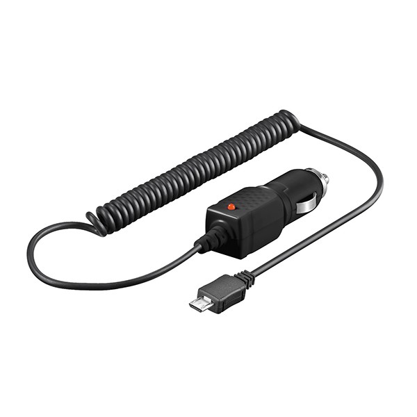 78480  Cargador CON CABLE ESPIRAL mini USB para coche/camion  Negro  Mini USB 5pins ** Ultimas unidades ****