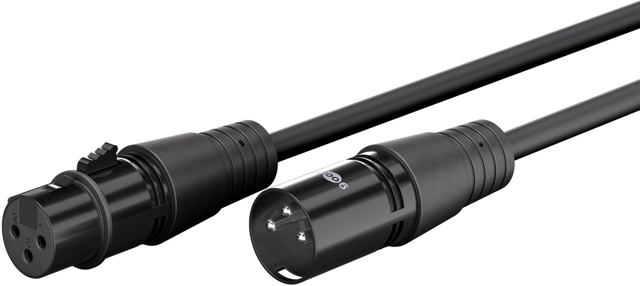 80359  Cable audio microfono XLR 3-pin Canon DMX Balanceado macho a hembra de 15m Goobay
