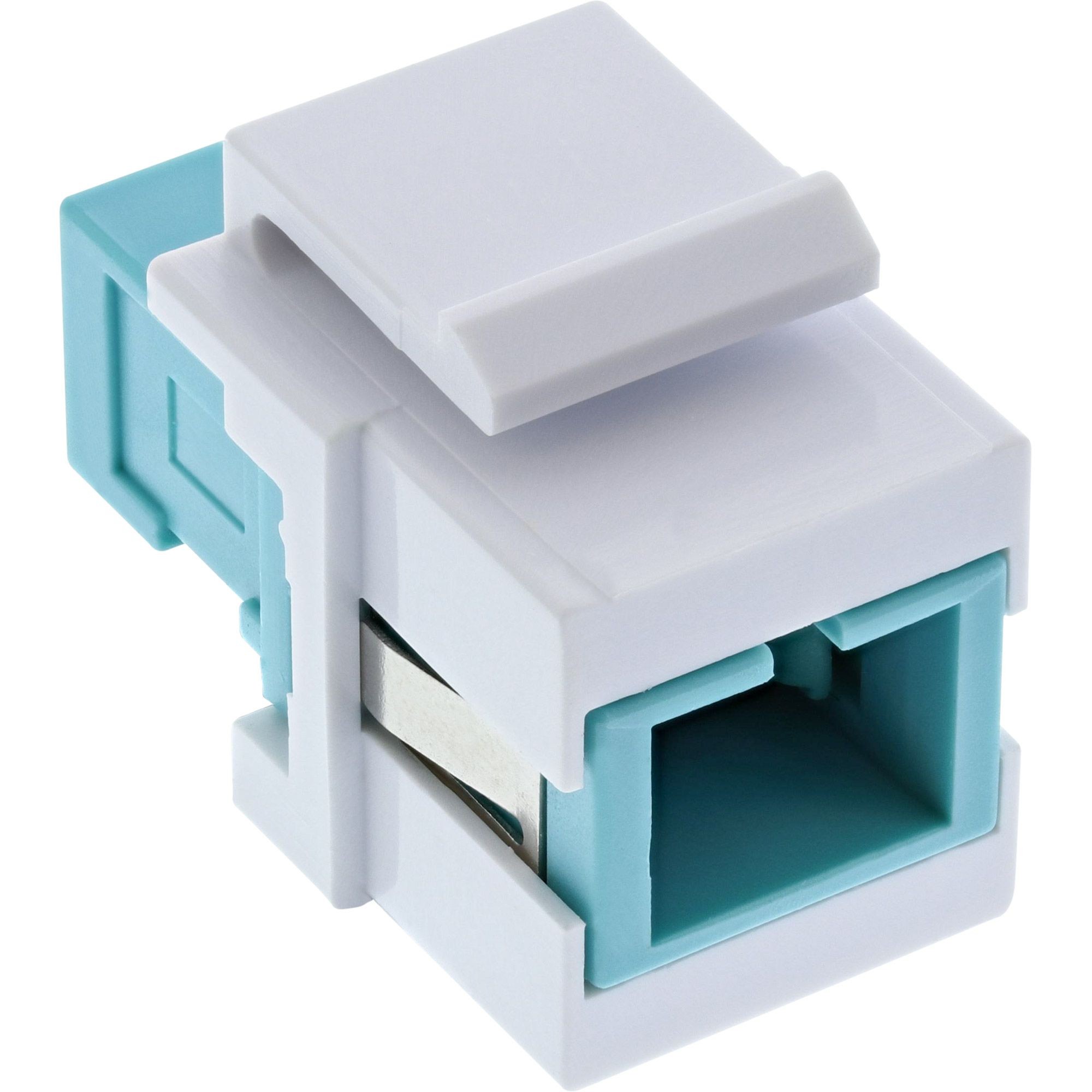 89988F  Adaptador KeyStone Fibra Optica SC Hembra - SC Hembra Simplex MM Aqua ceramico