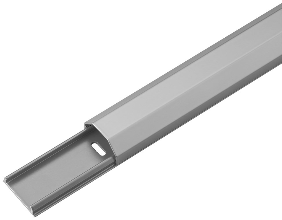90666  Canaleta de Aluminio para Cables, Plata, 110 x 3,3 x 1,8 cm Goobay
