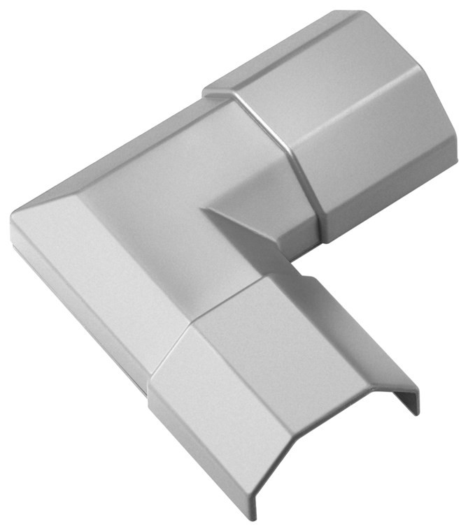 90780  Canaleta de Aluminio para Cables, Plata, 3,4 Angulo de  90º para 90666 Goobay