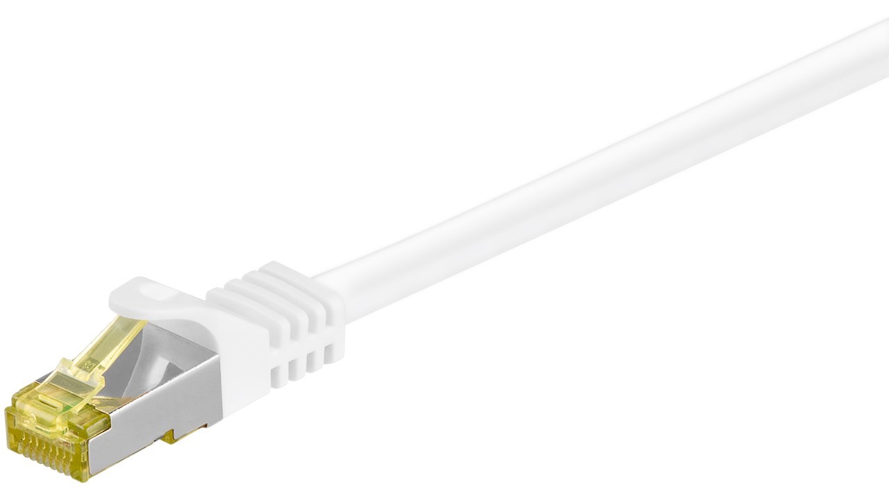 91090  Latiguillo CAT 7, S/FTP,  0.50 m, Blanco, LSZH Goobay