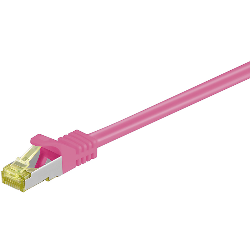 91569  Latiguillo CAT 7, S/FTP,  0.25 m, Magenta, LSZH Goobay