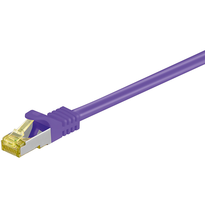 91573  Latiguillo CAT 7, S/FTP,  0.25 m, Violeta, LSZH Goobay