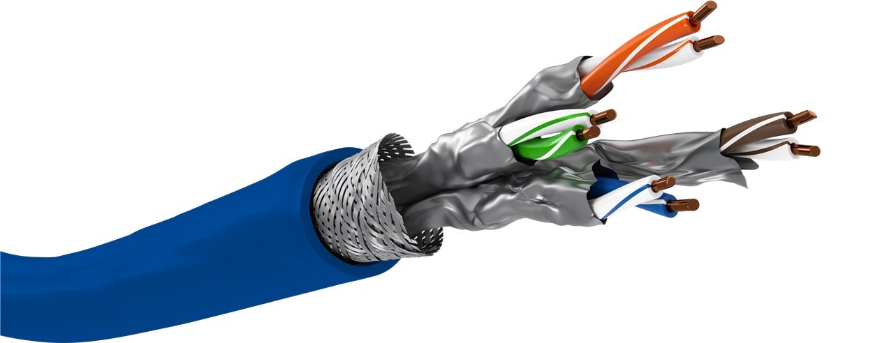 91895  CAT 7A+ network cable, S/FTP (PiMF), blue, 500 m - CU, AWG 22/1 LSZH  (CPR) and B2ca