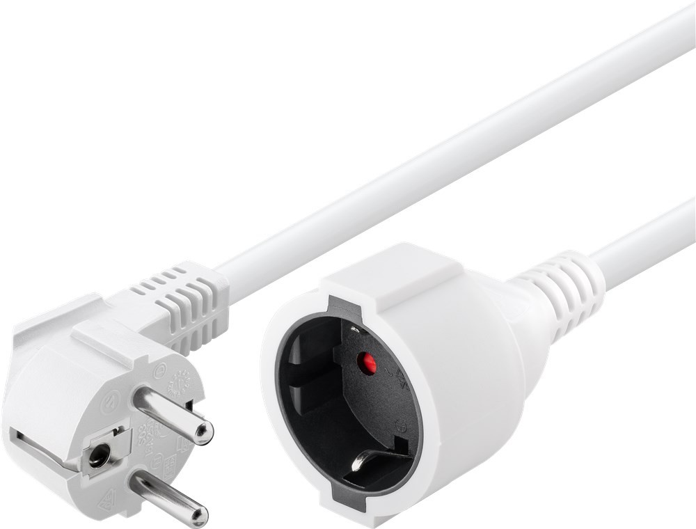 93087  Prolongador cable eléctrico schuko M a H de  3 m Blanco Goobay Bolsa de Colgar Retail