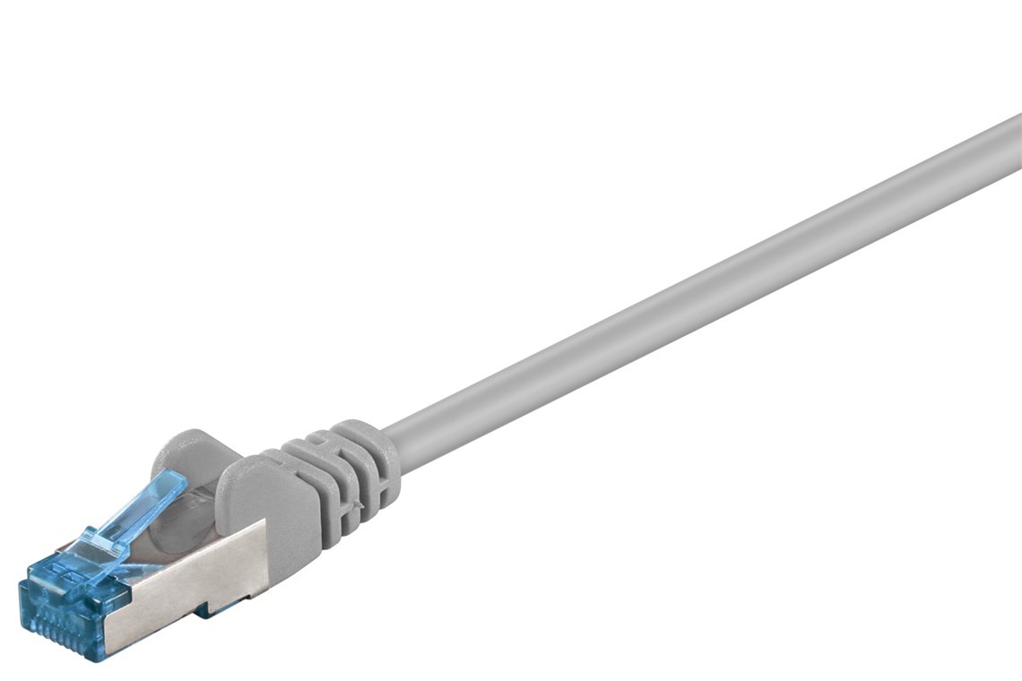 93741  Latiguillo CAT 6A, S/FTP,  2.00 m, Gris, LSZH Goobay