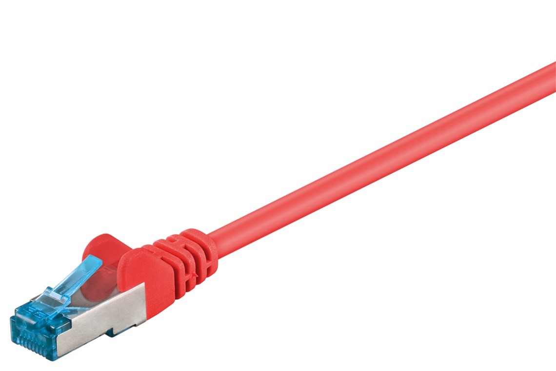 93745  Latiguillo CAT 6A, S/FTP,  2.00 m, Rojo, LSZH Goobay