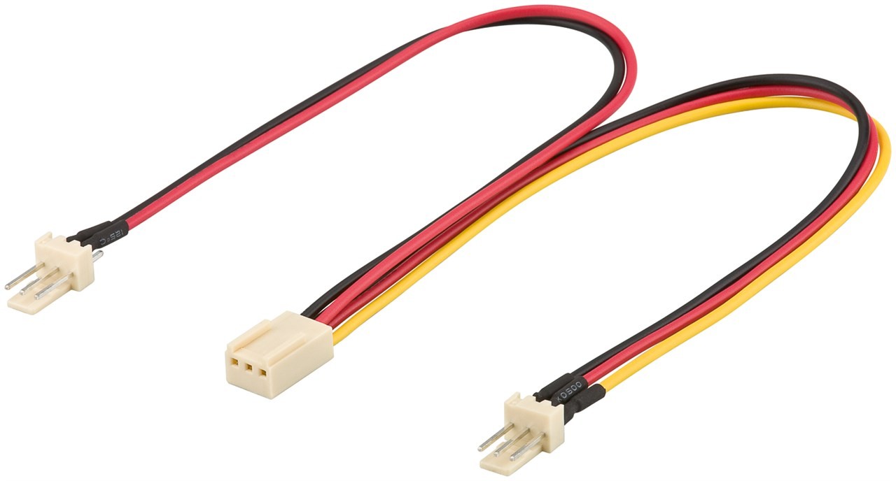 93880  Cable interno PC;  2 x  (3-Pin) Macho > 1 x (3 pin) Hembra