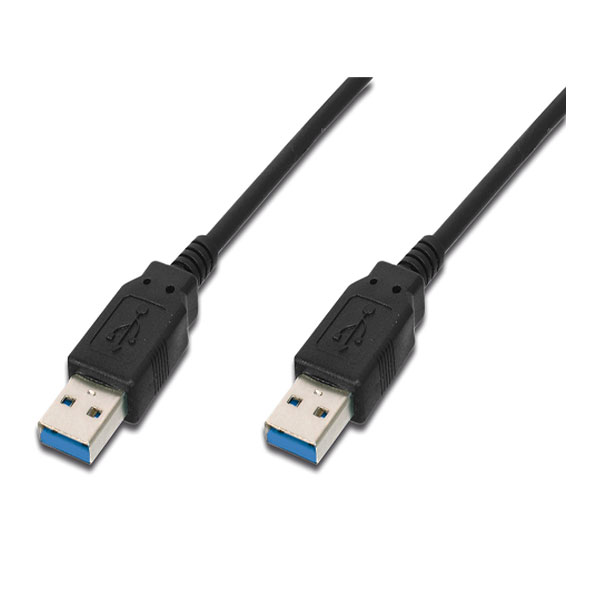 93928  Cable USB 3.0 (AM/AM) 1,80m Negro Doble Malla