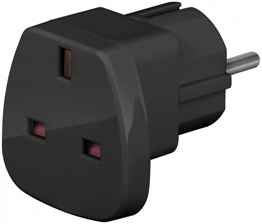 94271  Adaptador de viaje España Macho CEE 7/7  a UK  Hembra 5-15 Negro