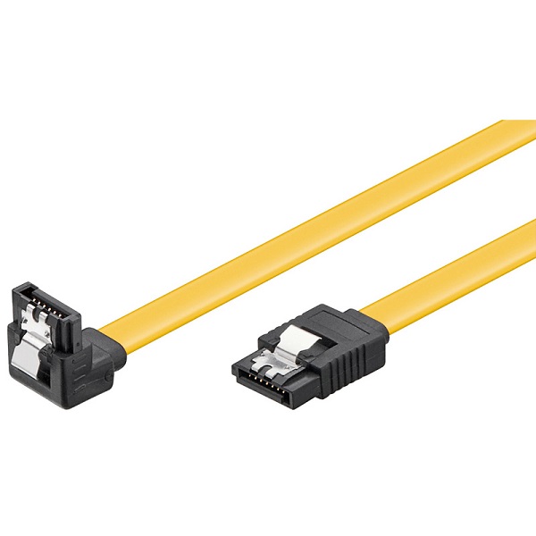 95018  Cable  0,30m SATA L-M a SATA L M 90° Amarillo 6 Gbits