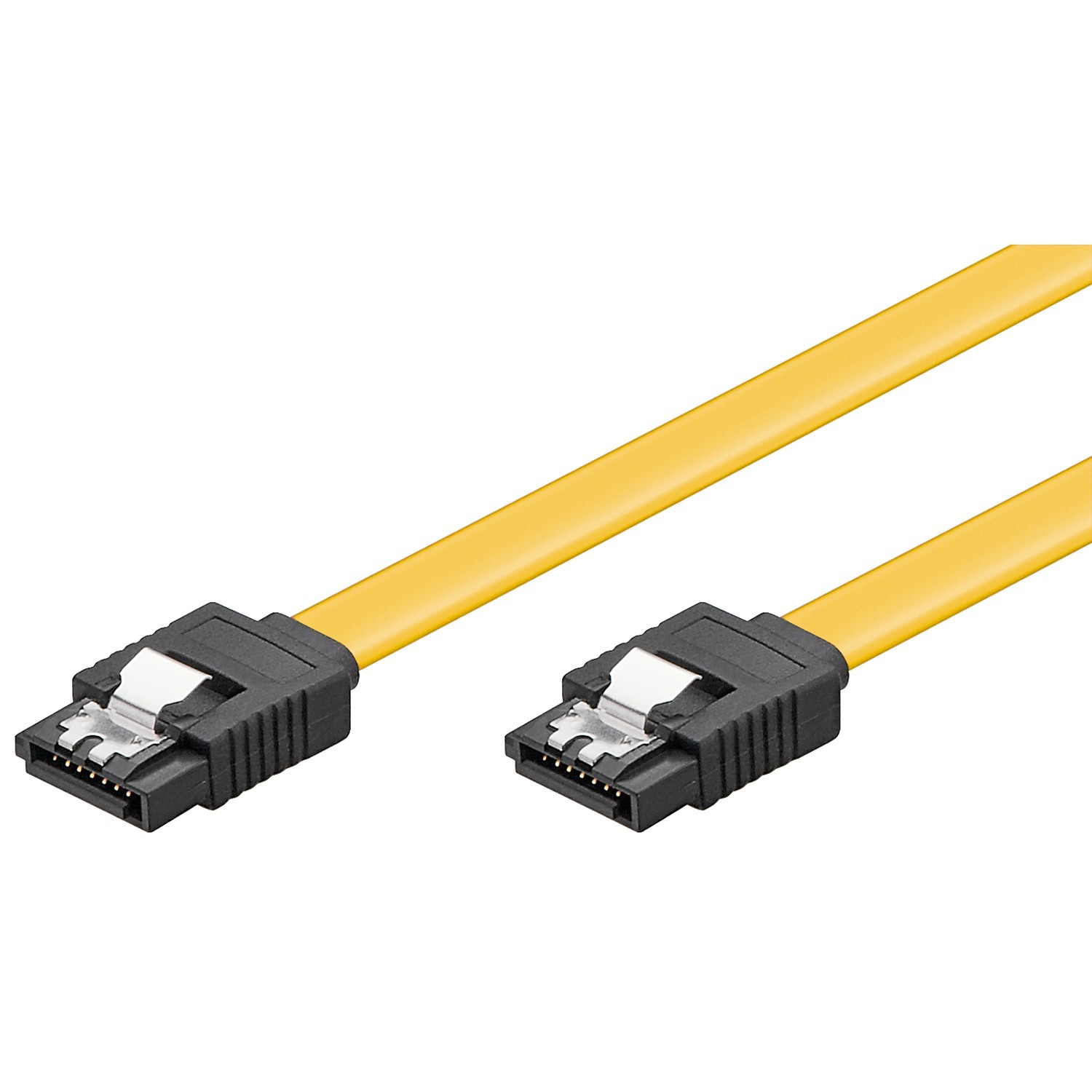 95025  Cable de datos para PC, SATA tipo L > SATA tipo L 6 Gbit/s, con clip
 1.00metros Amarillo Goobay