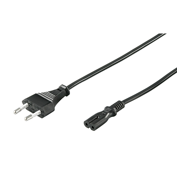 95038  Cable Alimentacion CEE-7/16 a C7 3m Negro (tipo 8)