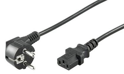 95142  Cable Alimentacion CEE-7/7 90º SCHUKO a C13 3m Negro