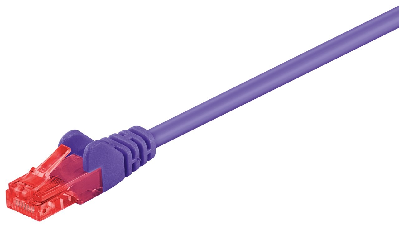 95263  CAT 6 patch cable, U/UTP, violet, 1 m - CCA material