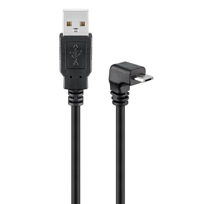 95343  Cable USB2.0 tipo AM - micro BM 1.80m Negro  90º