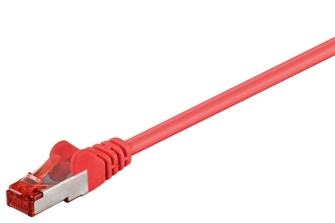 95650  Latiguillo CAT 6, S/FTP, 25.00 m, Rojo, LSZH Goobay