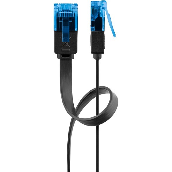 96323  CAT 6a flat-patch cable U/UTP, black, 2 m - copper