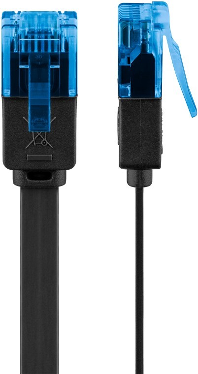 96345  Latiguillo CAT 6A, U/UTP,  5.00 m, Negro, CU-PVC- PLANO