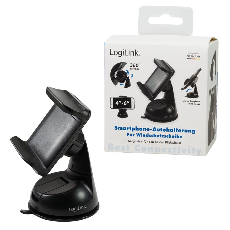 AA0119  Soporte Smartphone 4"-6" ventosa al vehiculo  Logilink