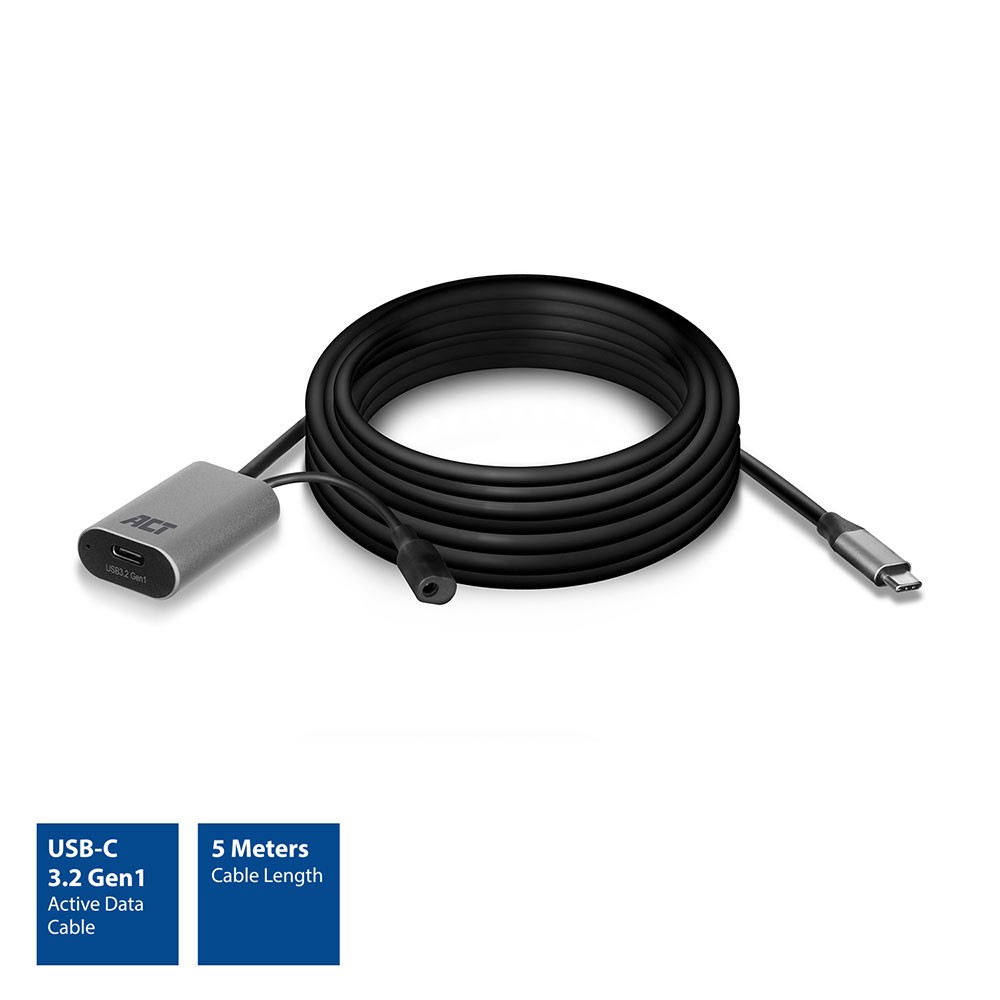 AC7060  Amplificador USB de   5m USB 3.2 Gen1 Activo USB-C Macho a USB-C Hembra 5 Gbps ( cascada 3 unidades, hasta 15m)