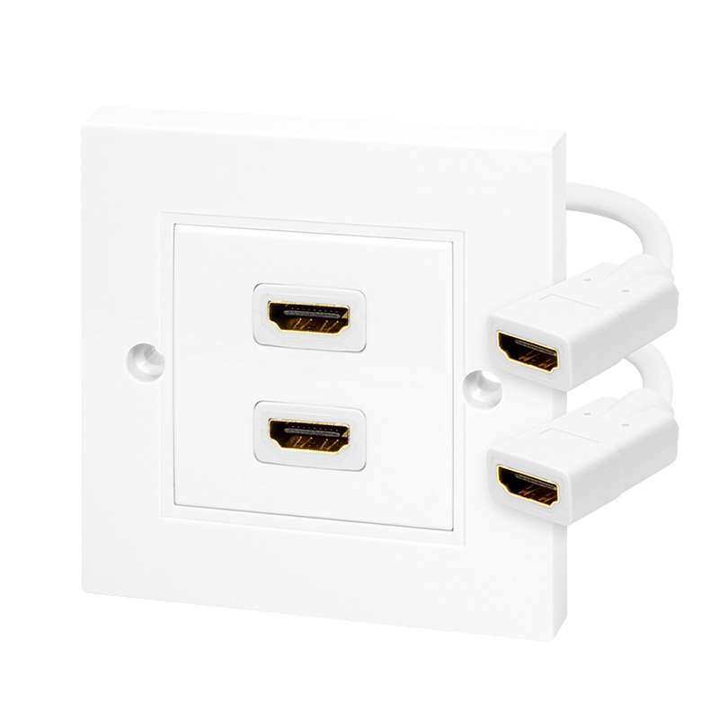 AH0015  Placa 80x80  HDMI 2 x HDMI H-H 4K/30 Hz (3840x2160) Blanco Logilink