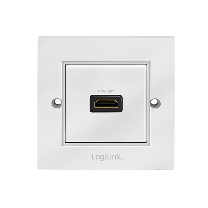 AH0017  Placa 80x80  HDMI 1 x HDMI H-H con Adaptador Blanco RAL 9003 Logilink