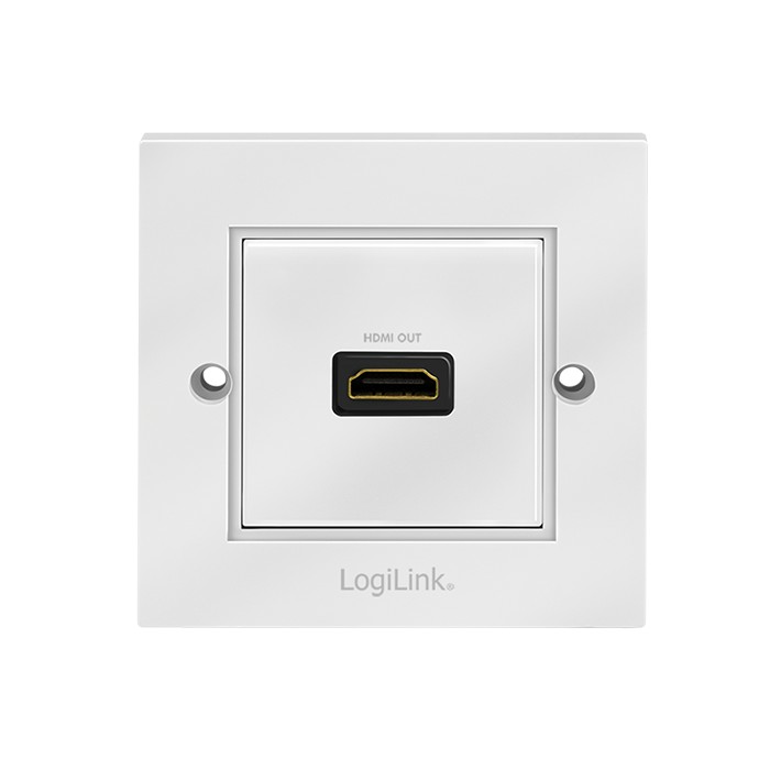 AH0017  Placa 80x80  HDMI 1 x HDMI H-H con Adaptador Blanco Logilink