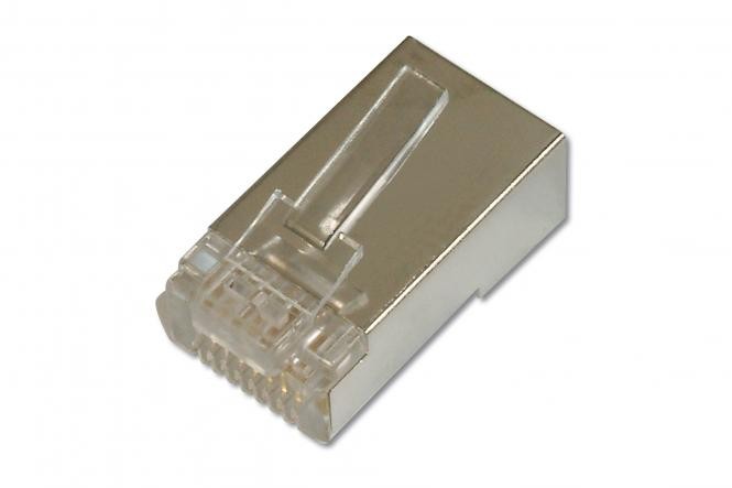 AK-219603  Conector modular Cat 6 RJ45 Macho STP Apantallado para Cable Redondo DIGITUS (venta unitaria)