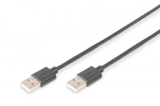 AK-300101-018-S  Cable USB 2.0 (AM/AM) 1.8m Negro Doble Malla